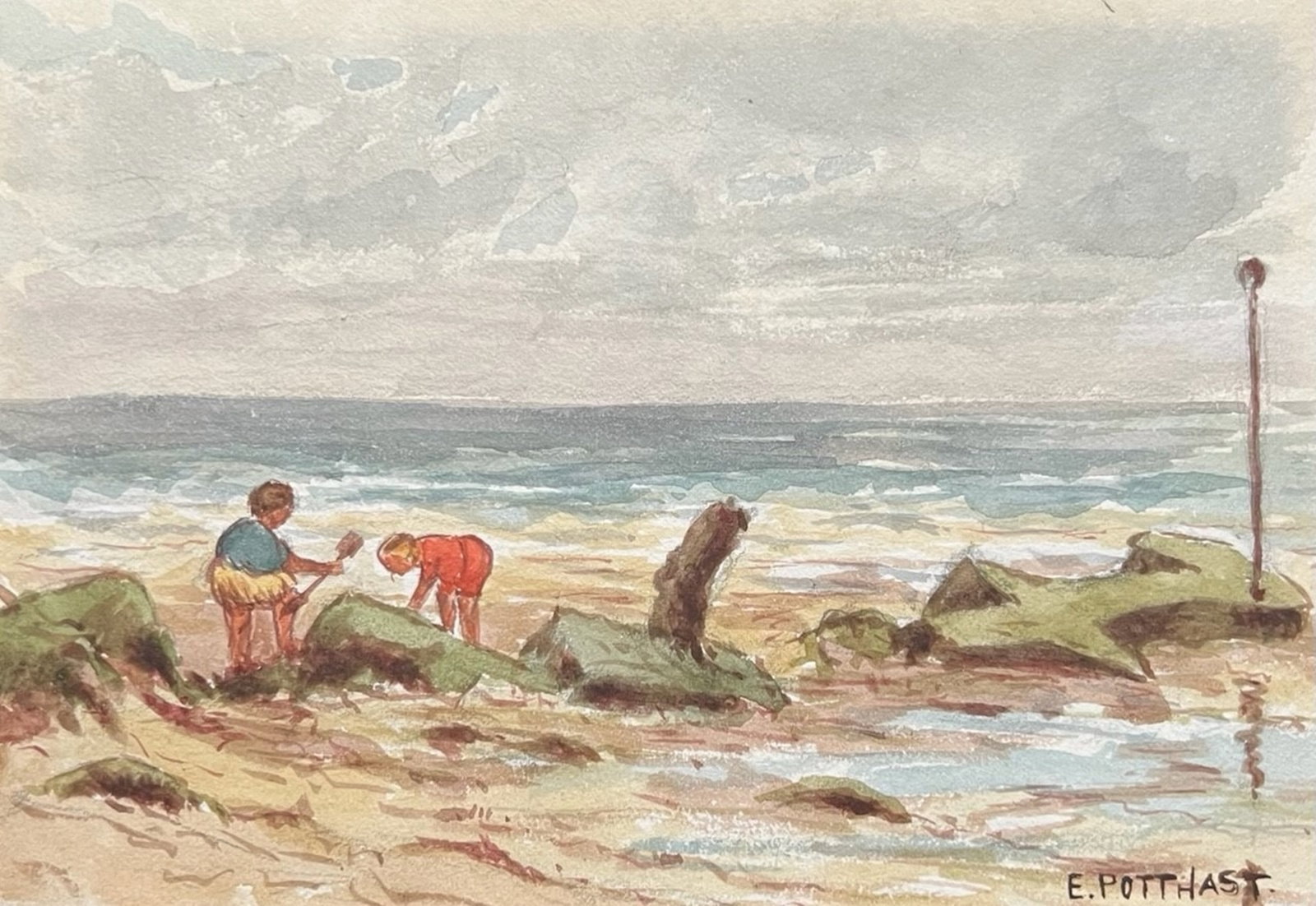Edward Henry Potthast: Watercolor 4.5?x6.5