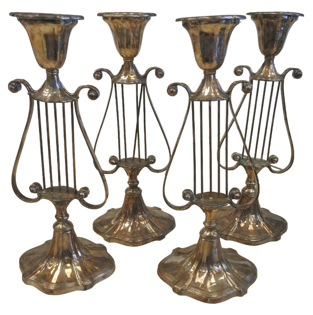 Antique silver candlesticks (1 of 2)