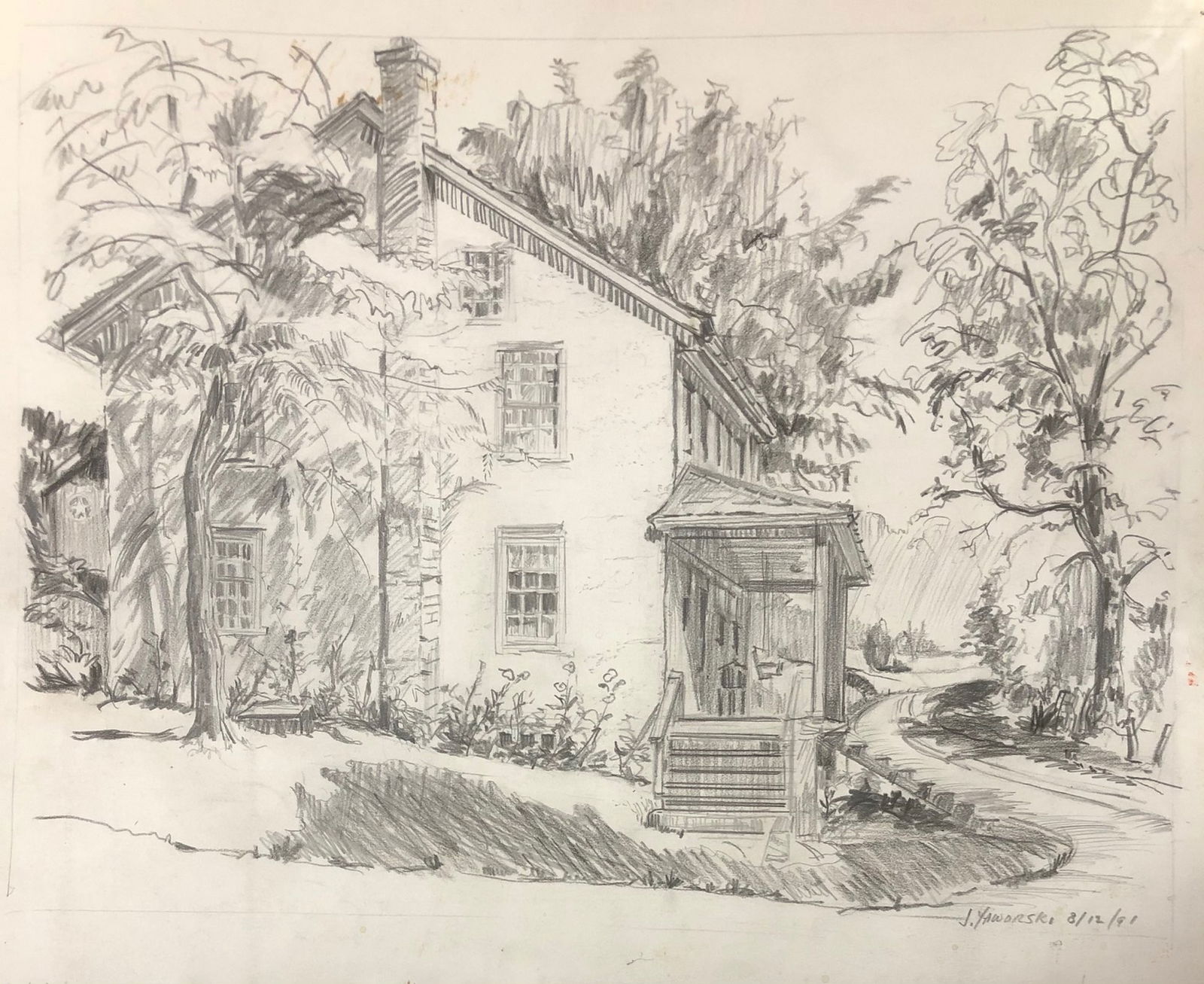 Unknown artist signed.  Pencil on paper (1 of 1)