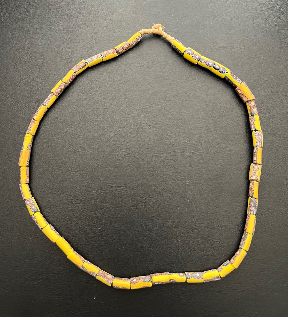 Rare Antique Necklace Venetian Millefiori?: glass African trade beads