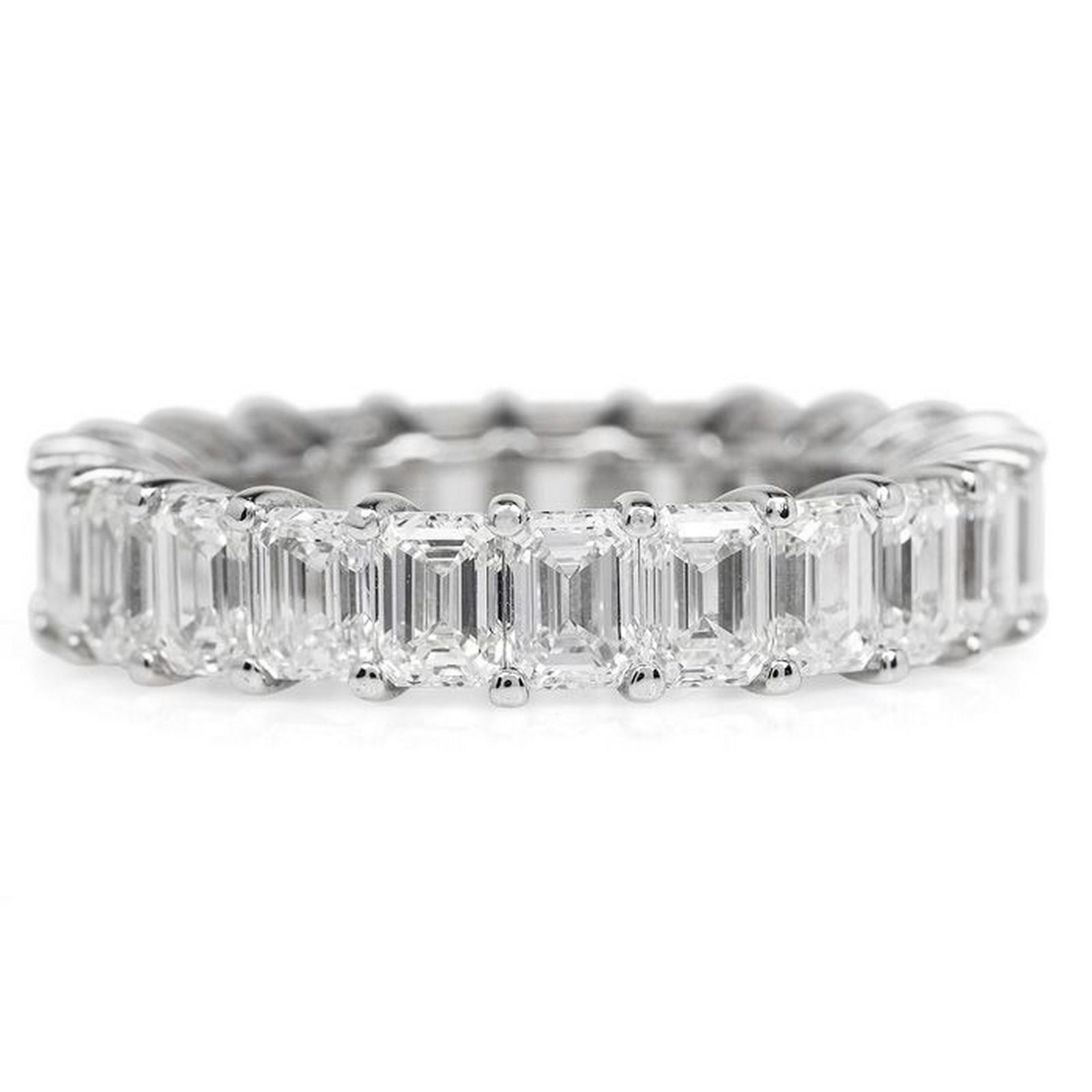 5.51cts Emerald Diamond Platinum Eternity Ring Size 6 (1 of 4)