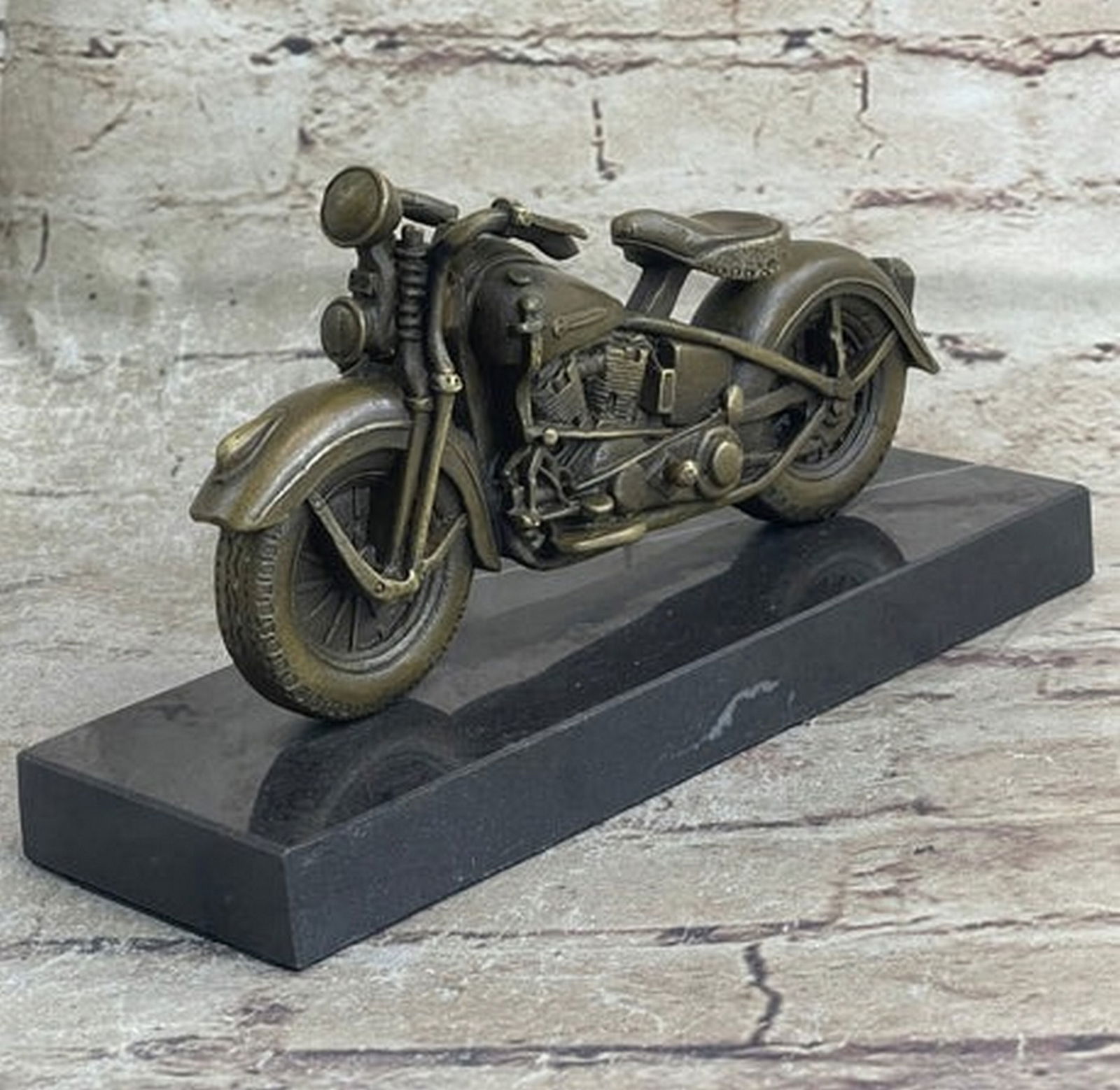 Signed Original Hot Cast Harley Davidson Motorcycle Bronze: Total Dimensions: Height 4'' x Width 8''Approximate Weight: 5 LBSOriginal Reproduction: Original