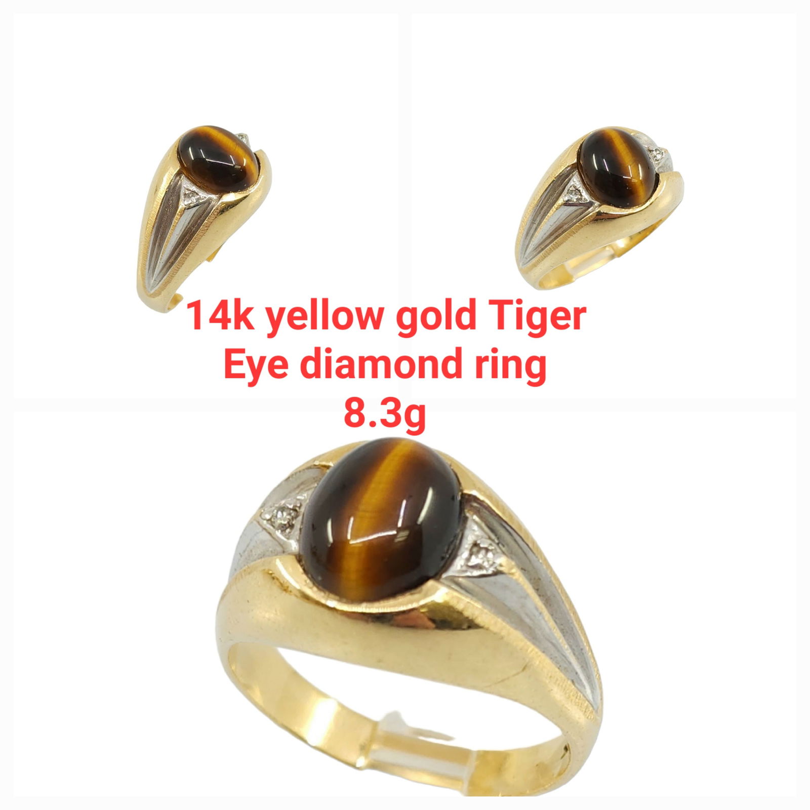 Tiger eye on sale diamond ring