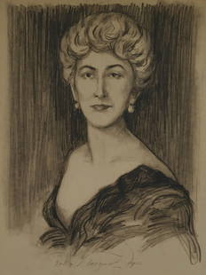 John Singer Sargent Atrib: Charcoal on Paper. 24" x 18.5"