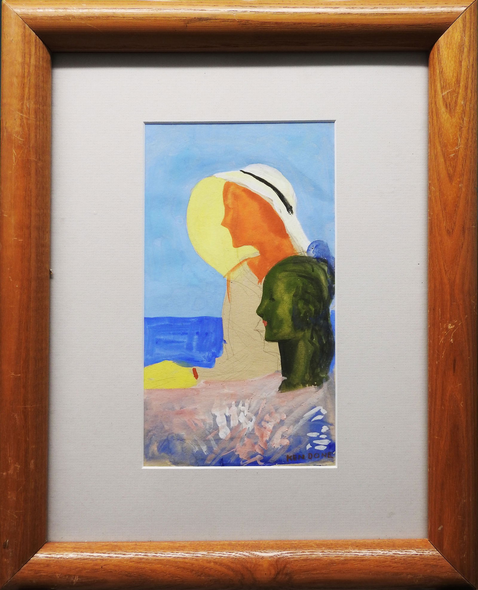 KEN DONE GOUACHE ON PAPER: 10" X 5"