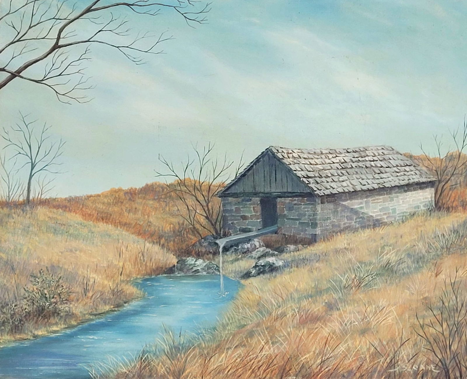 Eric Sloane atrib: oil on canvas 16" x 20"