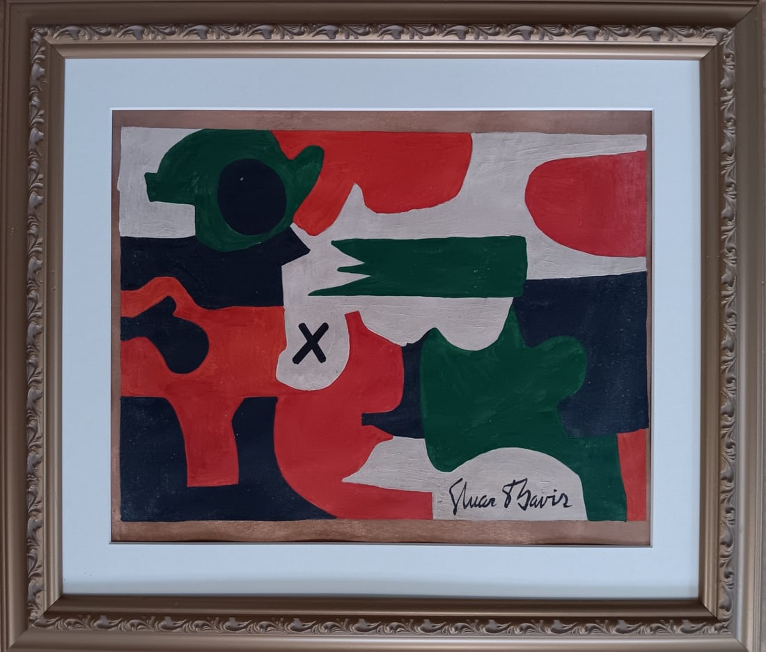 Stuart Davis: Abtract. Gouache on Paper. 10"x 11"