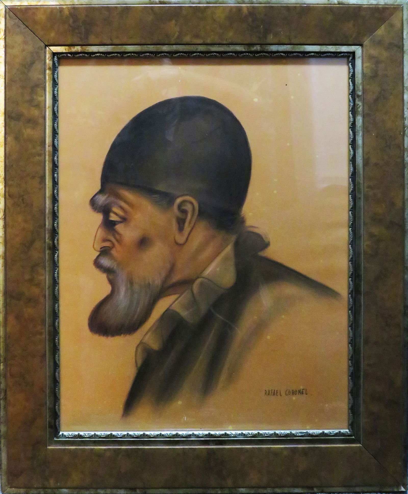 Charcoal on paper signed rafael Coronel: 22" x 17"