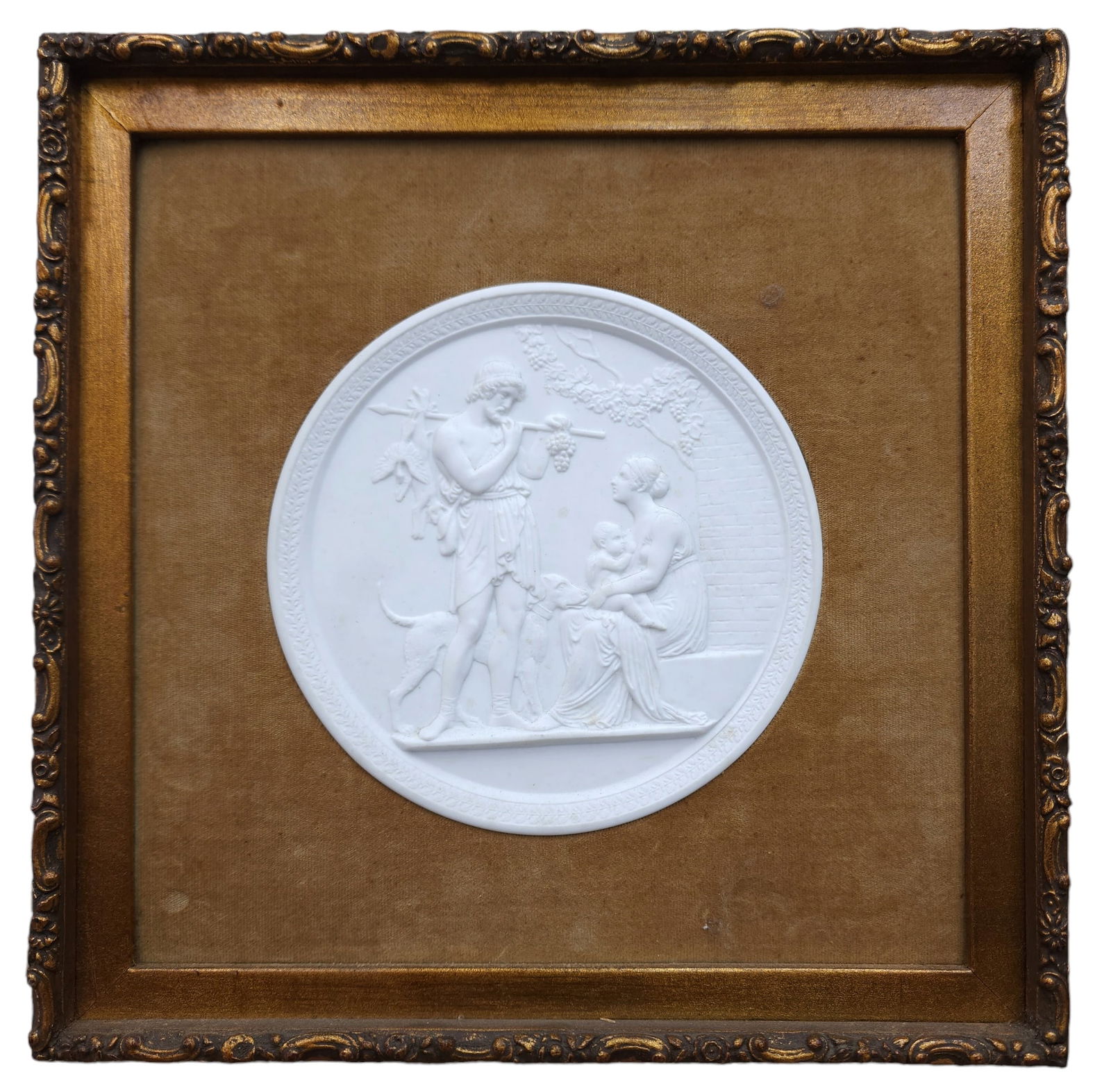 Royal copenhagen Bisque porcelain Plaque: 10.50" x 10.50" excellent condition