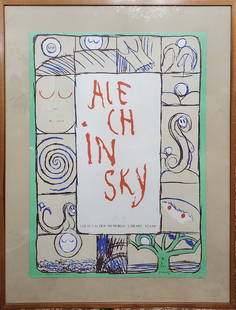 Pierre ALECHINSKY (1927) framed color lithograph: 36" x 28" with frame