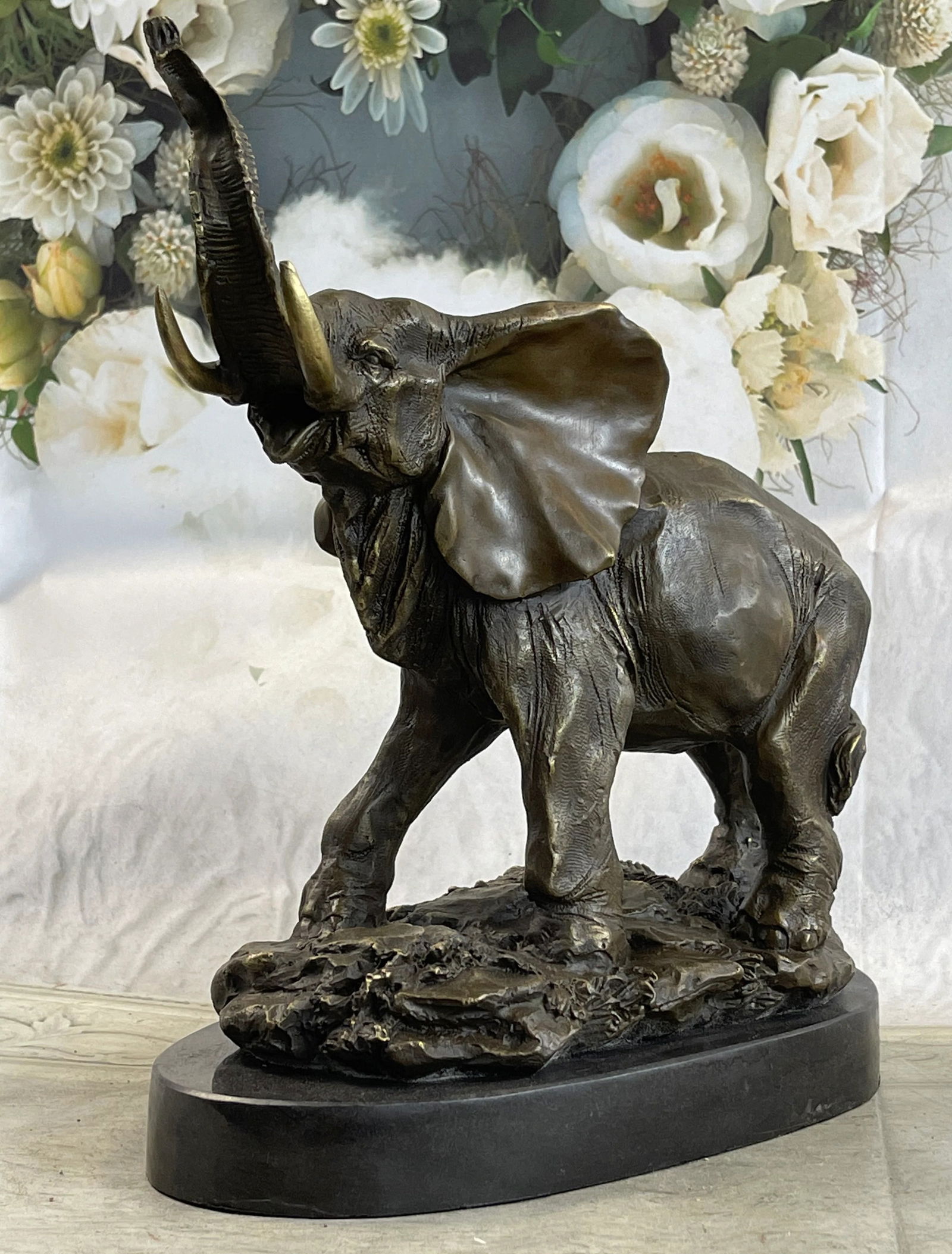 Elephant Statue Sculpture Figure Figurine 12" x 14" (1 of 4)