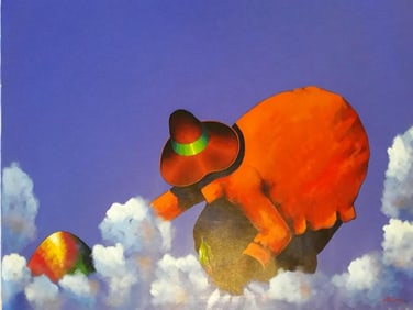 Dionisio Blanco "sembradores" acrylic on canvas