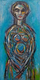 In the style of Rene Portocarrero.