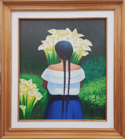 Invernot large oil on canvas painting Unknown Artist