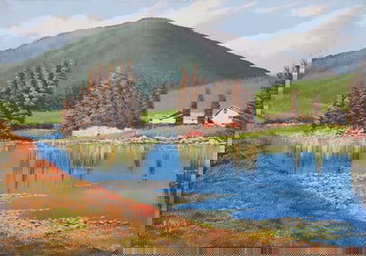 Davila "Landscape" oil on canvas