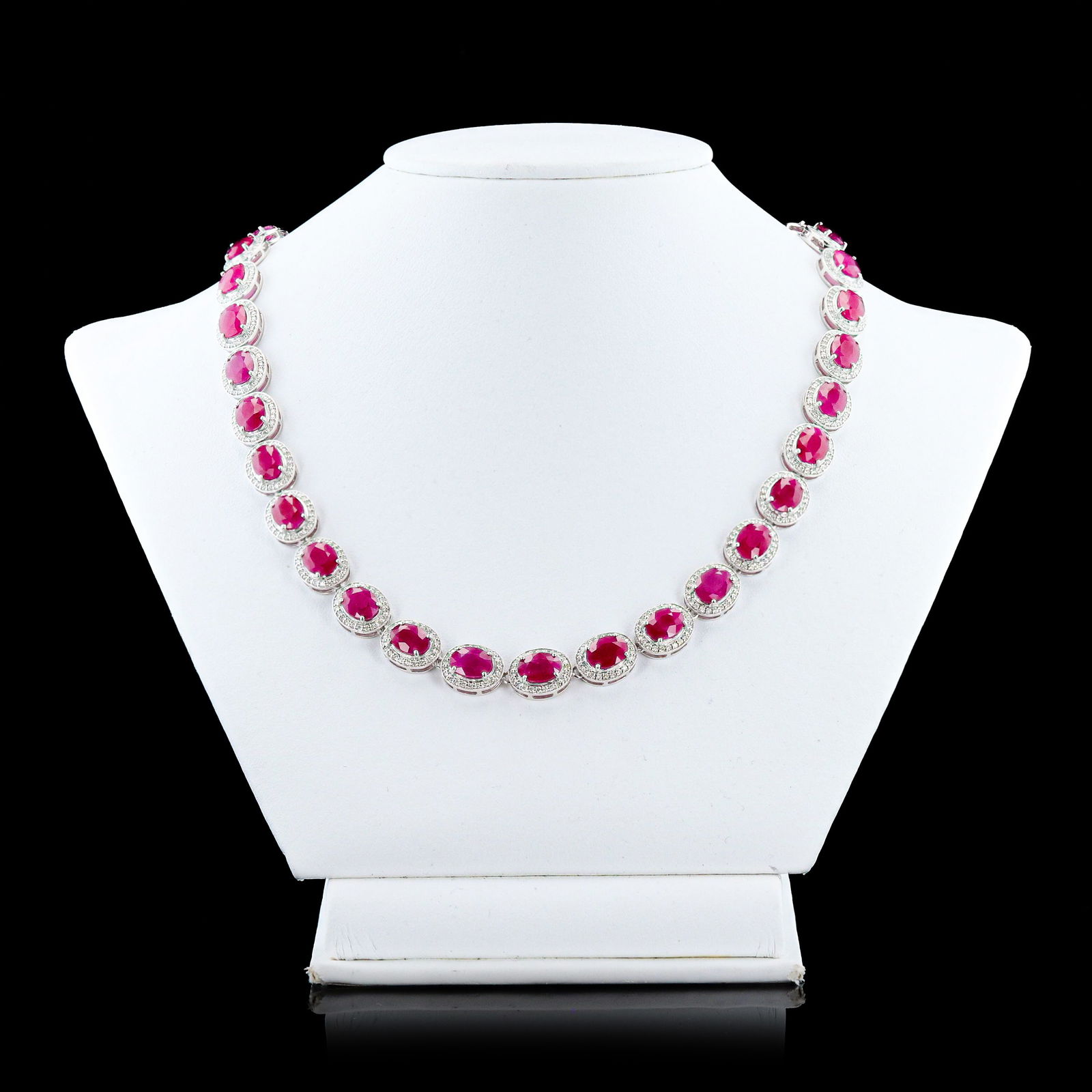 45.76ctw BURMESE Ruby and 4.00ctw Diamond Platinum Necklace (GIA CERTIFIED) (1 of 5)