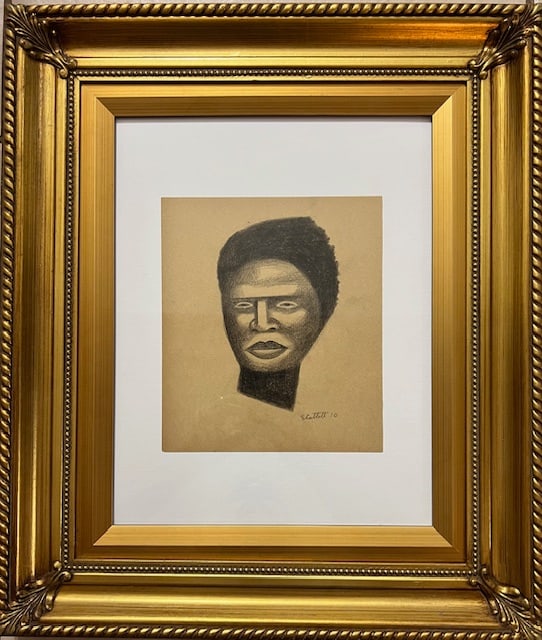 Elizabeth Catlett atrib: American Mexican art Elizabeth Catlett graphite 8.5x7.5 inches. Size is just the art