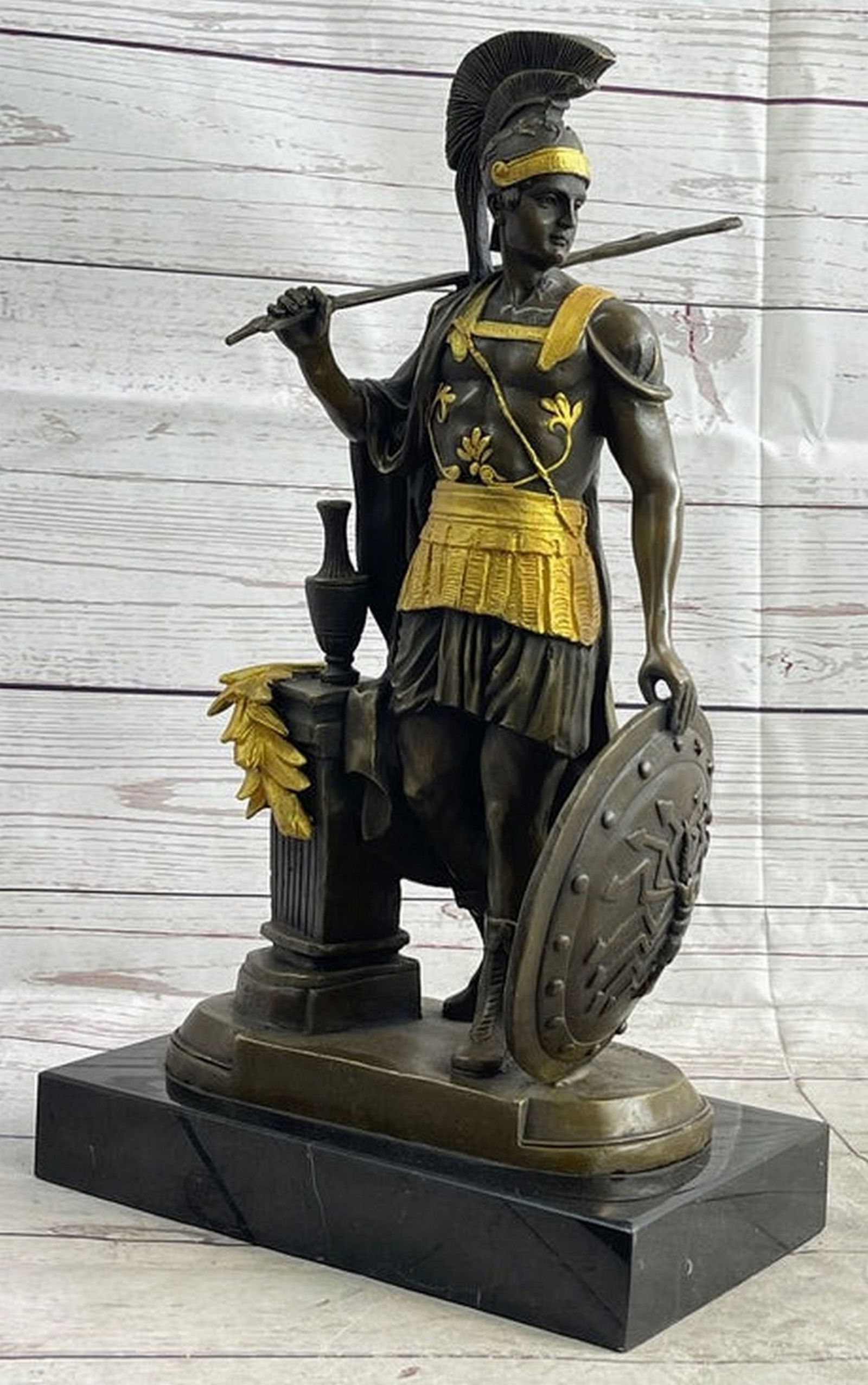 ODYSSEUS Greek Warrior Roman Signed Bronze Art Sculpture Statue 16" x 9.5" (1 of 4)