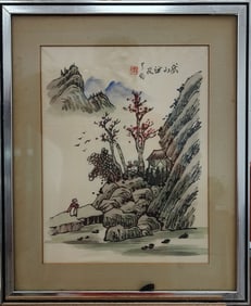 Japanese signed watercolor painting