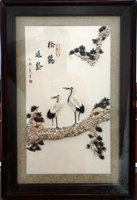 Japanese signed shell relief 3d wall art