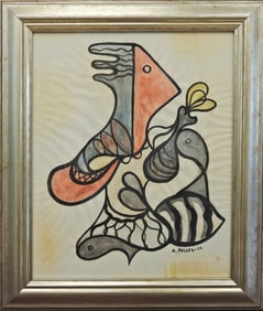 A. Pelaez gouache on paper