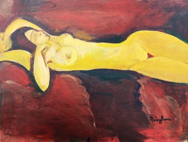MODIGLIANI mixed media on board