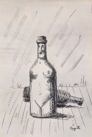 Magritte crayon on paper