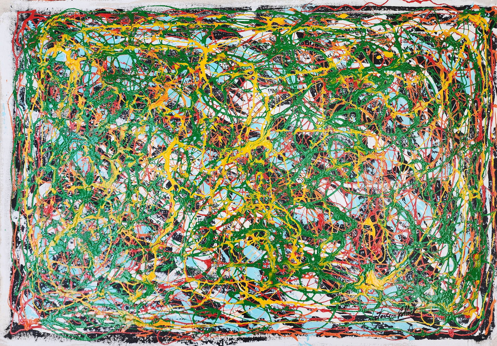 Manner Of Jackson POLLOCK (1912-1956): oil on canvas 20" x 30" excellent condition