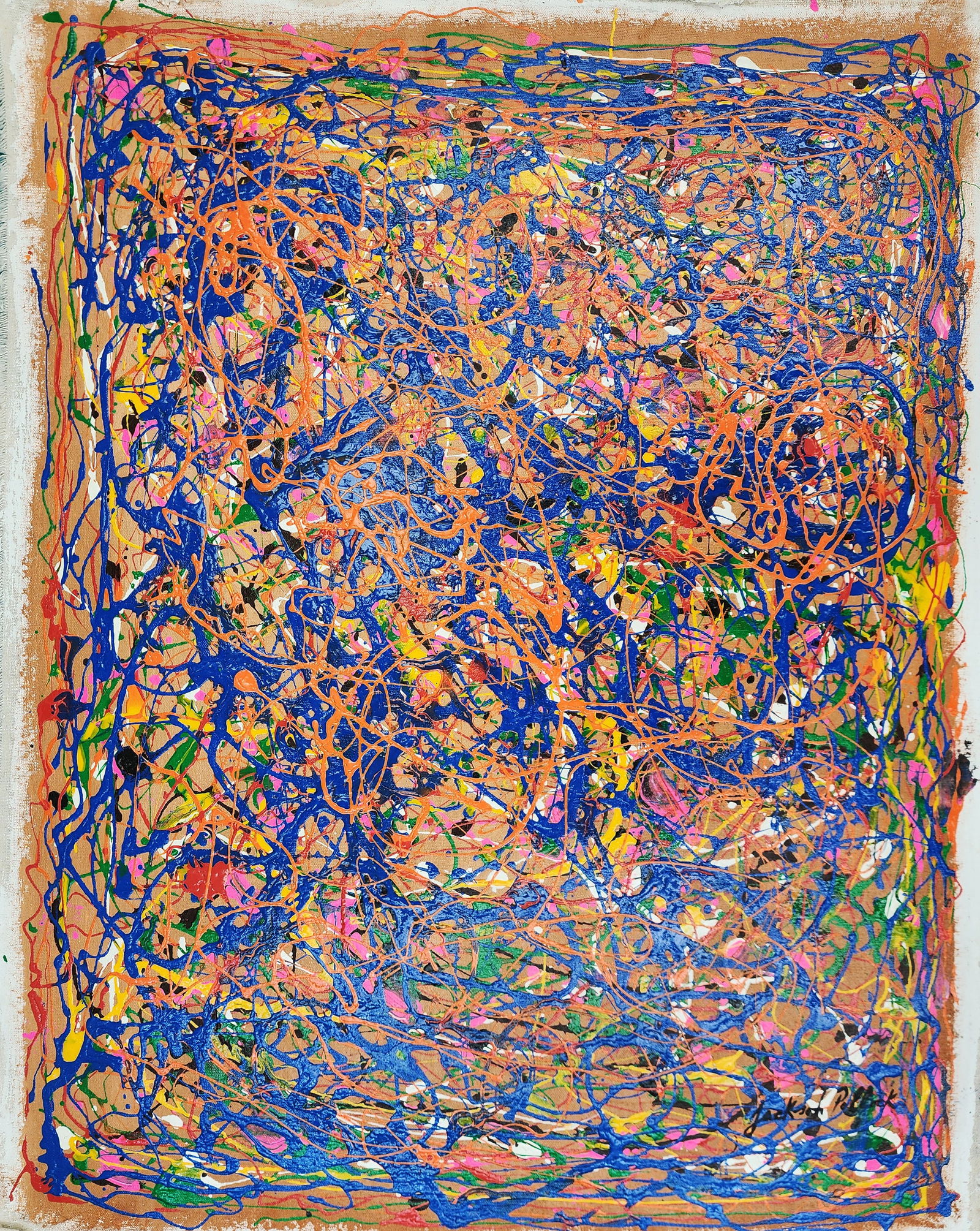 Manner Of Jackson POLLOCK (1912-1956): oil on canvas 28" x 21" excellent condition