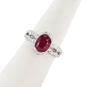 2.29ct BURMESE Ruby and 0.84ctw Diamond Platinum Ring (GIA CERTIFIED)
