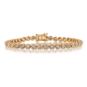 9.18ctw Diamond 14K Yellow Gold Tennis Bracelet
