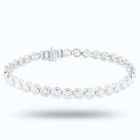 8.77ctw G to I COLOR SI3 to I2 CLARITY 14K White Gold Tennis Bracelet