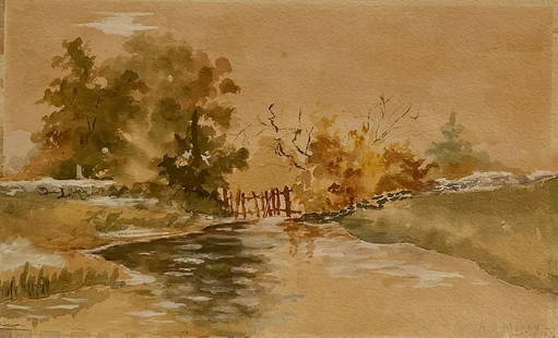 Antonio Rodriguez Morey watercolor on board: 20 x 33 cm excellent condition