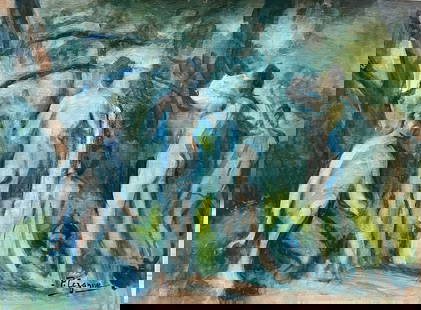 Paul Cezanne (manner ): 11 x 15 inches Gouache on cardboard