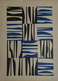 Elisworth Kelly: 15 x 11 " Ink on Cardboard. 1951-1952.