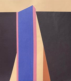 Jean Baier: 32 x 29 cm. Abstract Construction Collage on Paper.