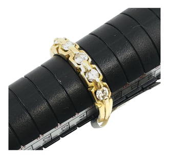 18k yellow gold diamond ring: size 7.5, .50cts, 4 grams