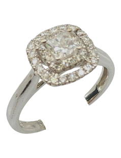 14k white gold diamond ring: 14k white gold, .64cts, 3 grams, size 6