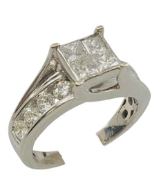 14k white gold diamond ring