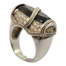 Vintage Sterling Silver Smoky Topaz Ring Size 7