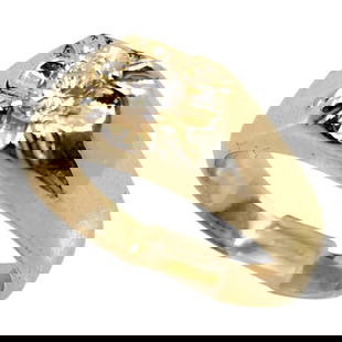 14k Yellow Gold Diamond Ring: size 7.50", 6.4 grams, excellent condition