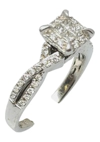 10k white gold diamond ring