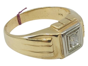14k yellow gold diamond ring