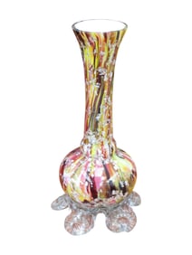 Murano Bizantino Tutti-Frutti Ruby Art Glass Vase