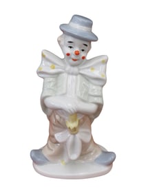 Vintage hand painted porcelain clown figurine