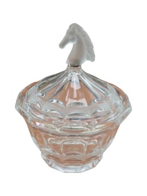 Vintage Horse Head glass candy bowl dish