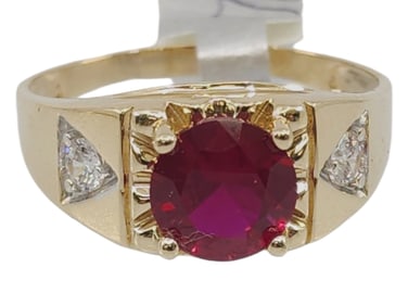 14k yellow gold Ruby ring