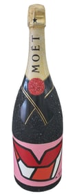 Romero Britto Hand Painted Moet & Chandon 150th Imerial Brut anniversary Bottle