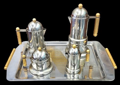 Vev Vigano "Kontessa" Expresso Percolator Set, Mid Century, Made In Italy