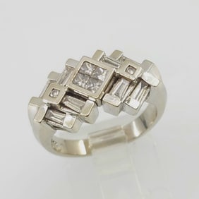 14k white gold diamond ring